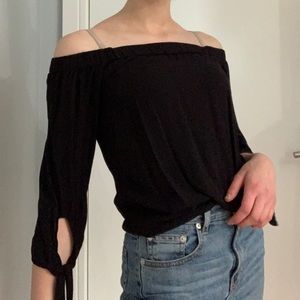 Off the shoulder black top